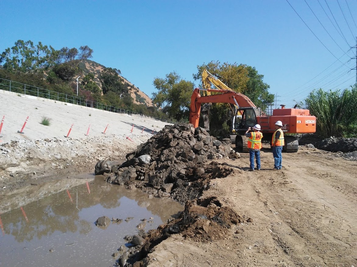 demlished grouted stone toe hauled