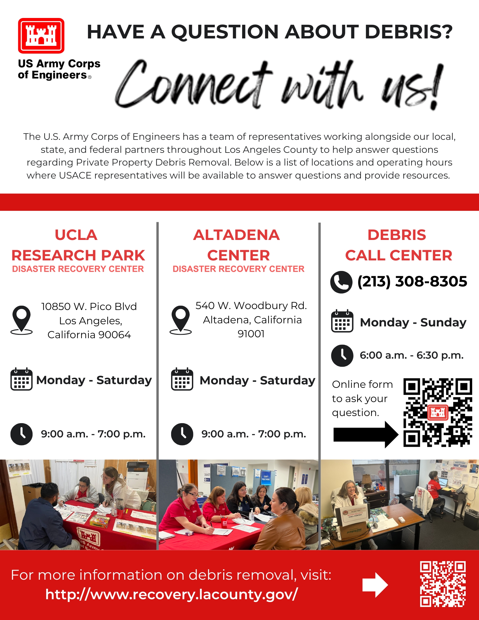Graphic explaining the availability of Disaster Recovery Centers for the L.A. wildfires recovery